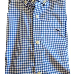 Vineyard Vines Boys Blue Gingham Shirt Size XL‎